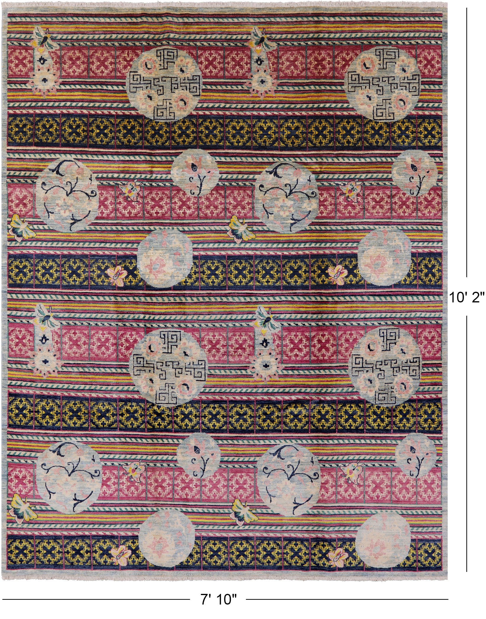 Modern Handmade Wool Area Rug - 7' 10" X 10' 2" - Golden Nile
