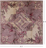 Square William Morris Handmade Wool Area Rug - 8' 3" X 8' 3" - Golden Nile