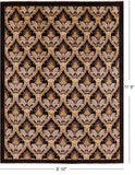 Brown William Morris Hand Knotted Wool Rug - 8' 10" X 11' 6" - Golden Nile