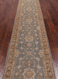 Grey Peshawar Handmade Wool Runner Rug - 2' 6" X 13' 3"