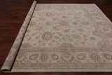 Ivory Peshawar Handmade Wool Rug - 9' 1" X 12' 0"