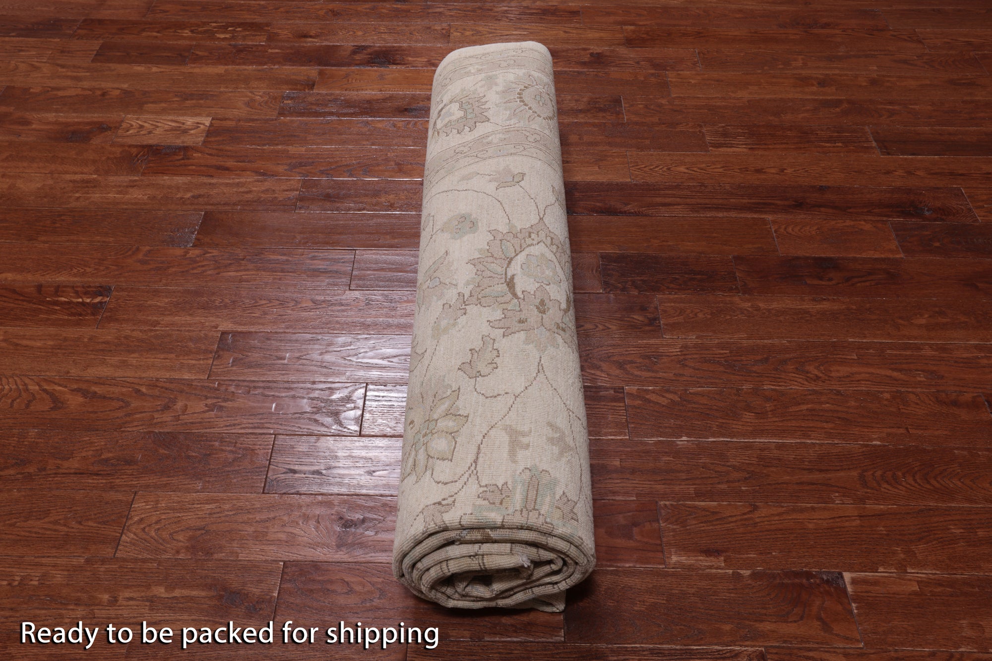 Ivory Peshawar Handmade Wool Rug - 9' 1" X 12' 0"