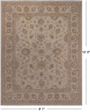 Ivory Peshawar Handmade Wool Rug - 9' 1" X 12' 0"