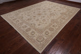 Ivory Peshawar Handmade Wool Rug - 9' 1" X 12' 0"