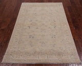 Ivory Turkish Oushak Hand Knotted Wool Rug - 3' 10" X 6' 0"