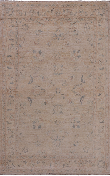 Ivory Turkish Oushak Hand Knotted Wool Rug - 3' 10" X 6' 0"