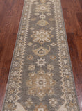Grey Peshawar Handmade Wool Runner Rug - 2' 5" X 9' 10"
