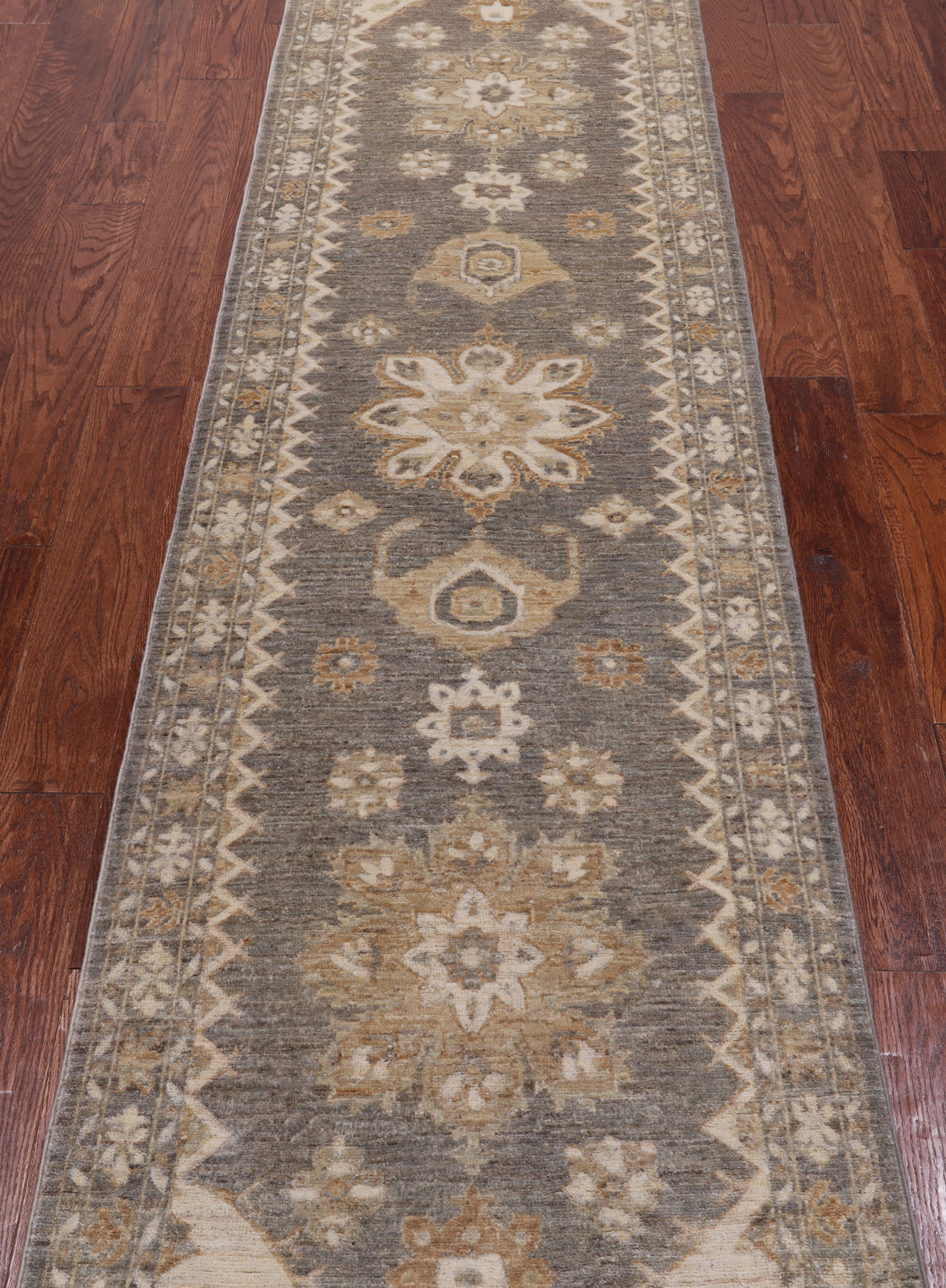 Grey Peshawar Handmade Wool Runner Rug - 2' 5" X 9' 10"