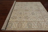 Ivory Turkish Oushak Hand Knotted Wool Area Rug - 8' 2" X 10' 0"
