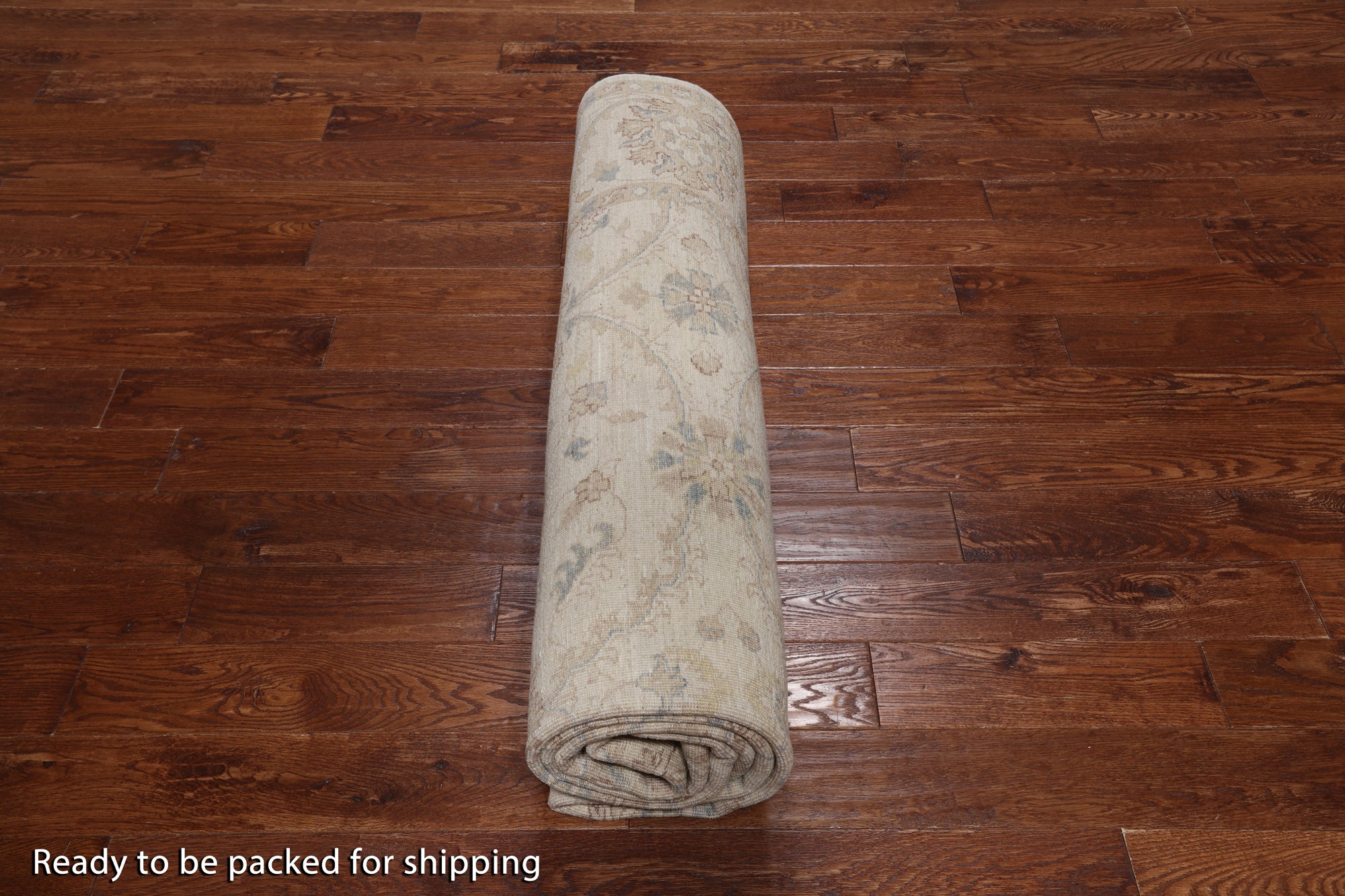 Ivory Turkish Oushak Hand Knotted Wool Area Rug - 8' 2" X 10' 0"