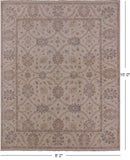 Ivory Turkish Oushak Hand Knotted Wool Area Rug - 8' 2" X 10' 0" - Golden Nile