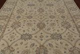 Ivory Turkish Oushak Hand Knotted Wool Area Rug - 8' 2" X 10' 0"