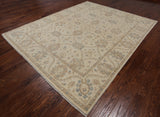 Ivory Turkish Oushak Hand Knotted Wool Area Rug - 8' 2" X 10' 0"