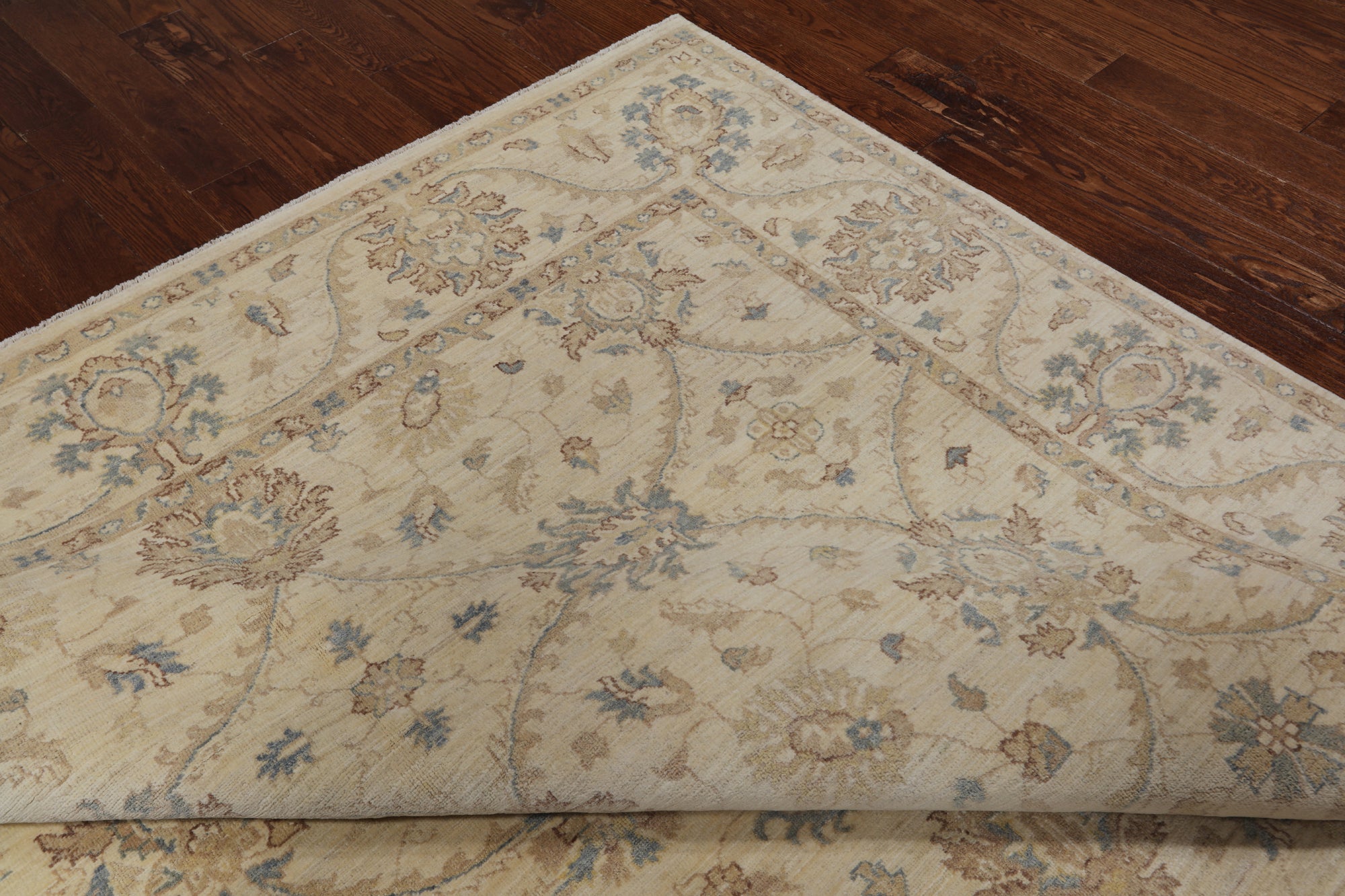 Ivory Turkish Oushak Hand Knotted Wool Area Rug - 8' 2" X 10' 0"