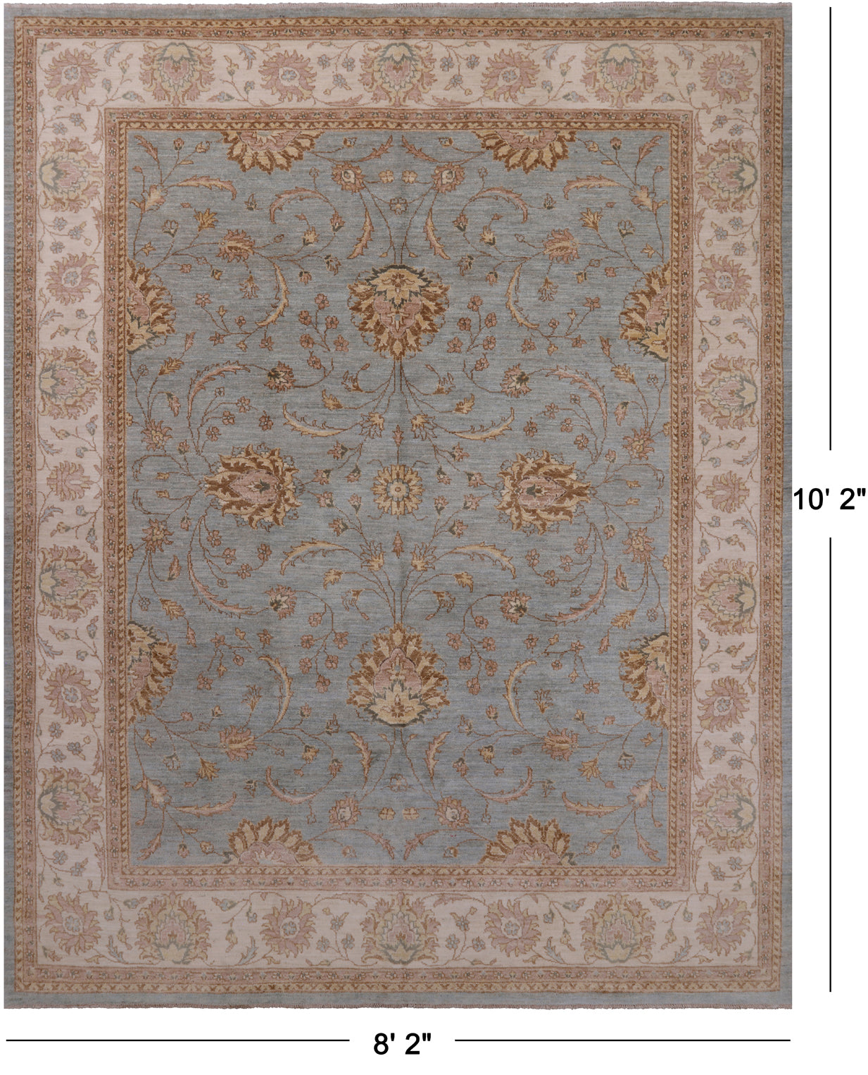 Persian Hand Knotted Wool Area Rug - 8' 2" X 10' 2"