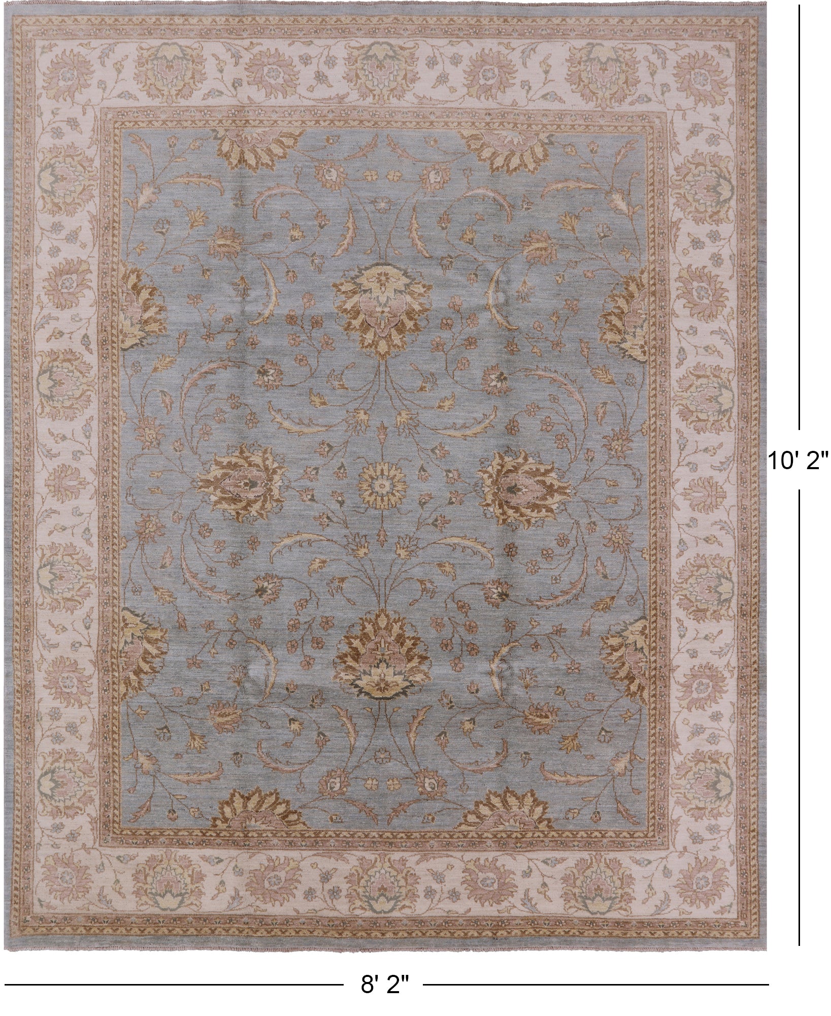 Persian Hand Knotted Wool Area Rug - 8' 2" X 10' 2" - Golden Nile