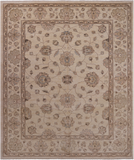 Ivory Turkish Oushak Handmade Wool Area Rug - 8' 3" X 9' 10"