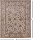 Ivory Turkish Oushak Handmade Wool Area Rug - 8' 3" X 9' 10" - Golden Nile