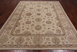 Ivory Turkish Oushak Handmade Wool Area Rug - 8' 3" X 9' 10"