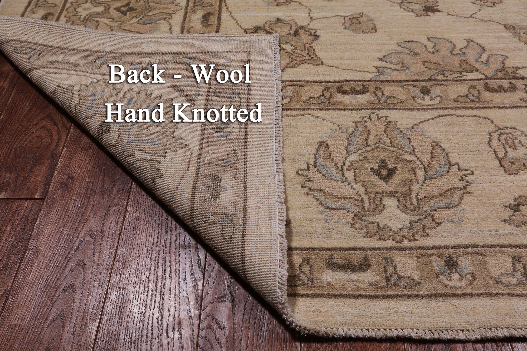 Ivory Turkish Oushak Handmade Wool Area Rug - 8' 3" X 9' 10"