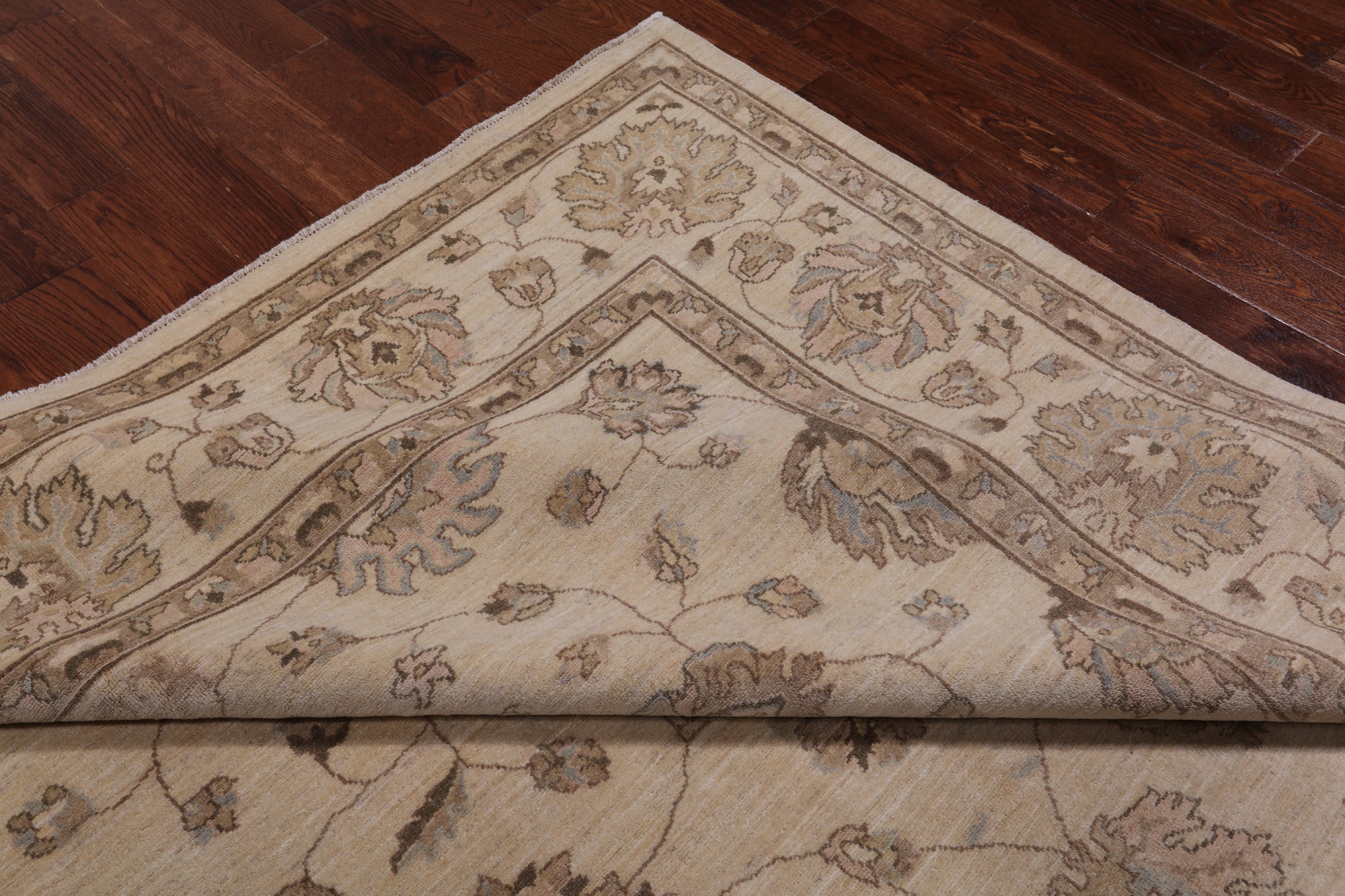 Ivory Turkish Oushak Handmade Wool Area Rug - 8' 3" X 9' 10"