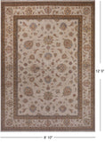 Ivory Persian Hand Knotted Wool Area Rug - 8' 10" X 12' 5"