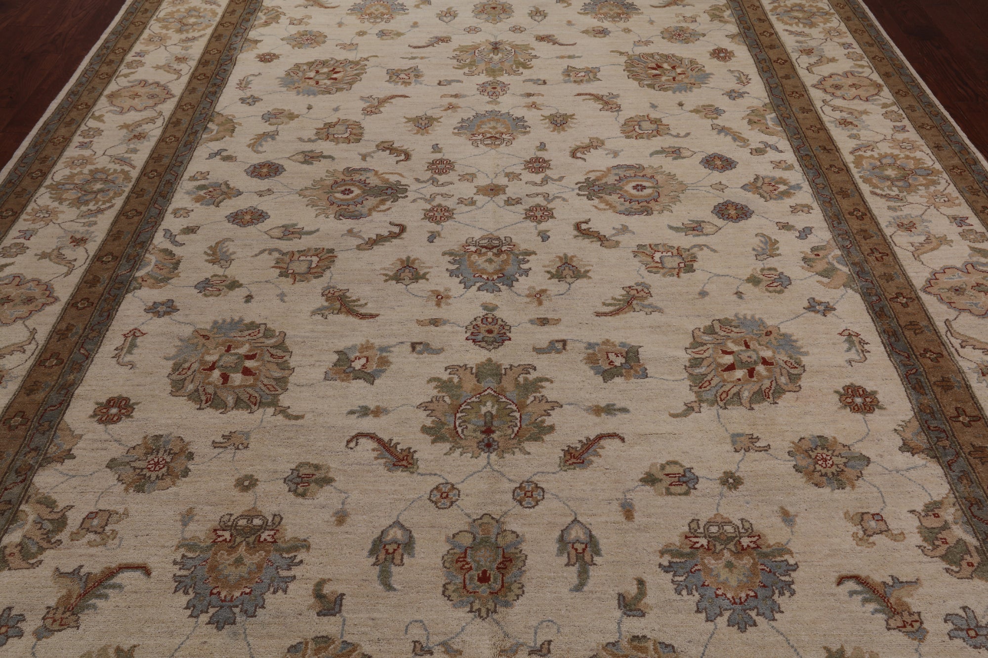 Ivory Persian Hand Knotted Wool Area Rug - 8' 10" X 12' 5"