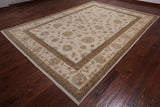 Ivory Persian Hand Knotted Wool Area Rug - 8' 10" X 12' 5"