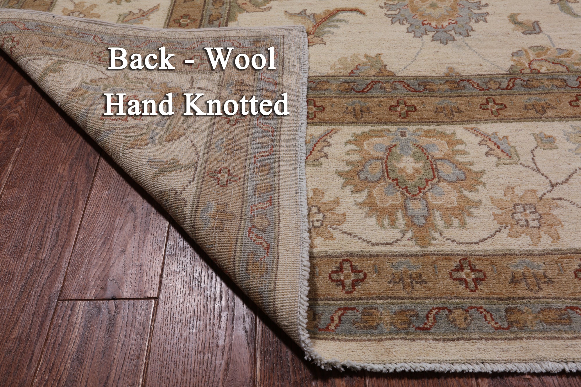 Ivory Persian Hand Knotted Wool Area Rug - 8' 10" X 12' 5"
