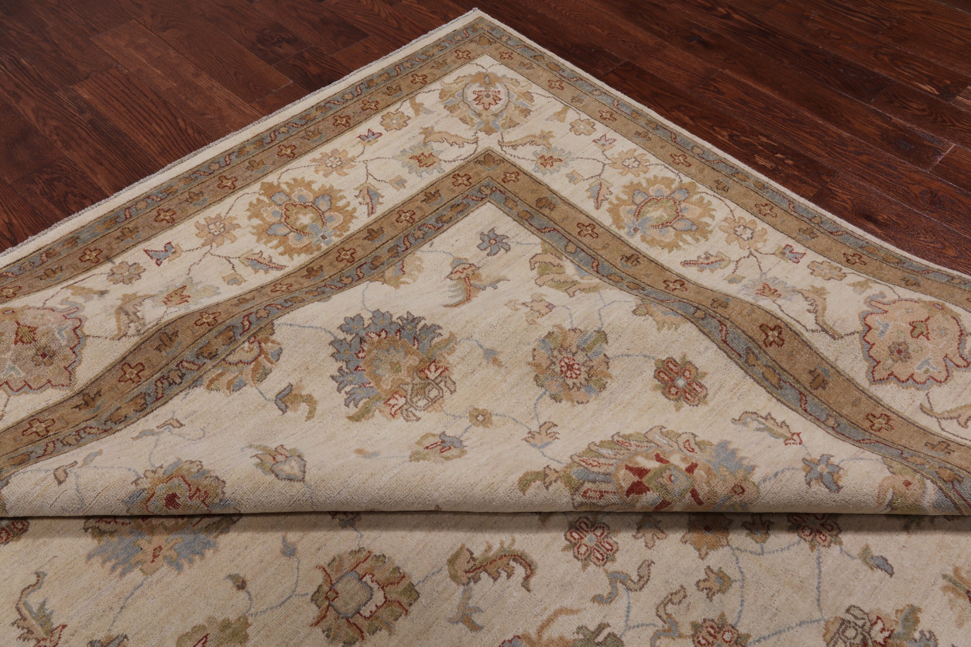 Ivory Persian Hand Knotted Wool Area Rug - 8' 10" X 12' 5"