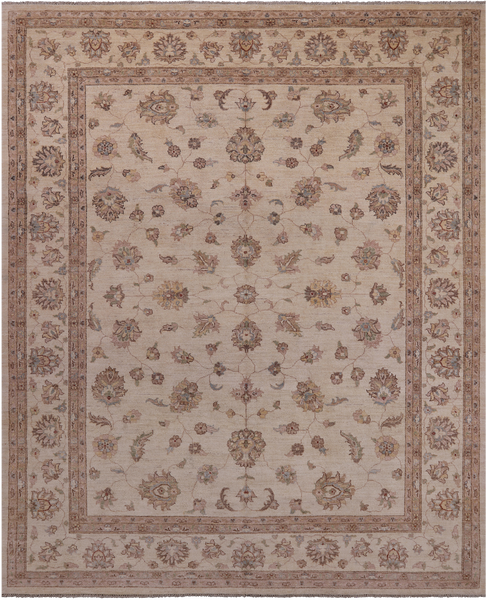 Ivory Persian Handmade Area Rug - 8' 1" X 10' 1"