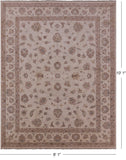 Ivory Persian Handmade Area Rug - 8' 1" X 10' 1" - Golden Nile