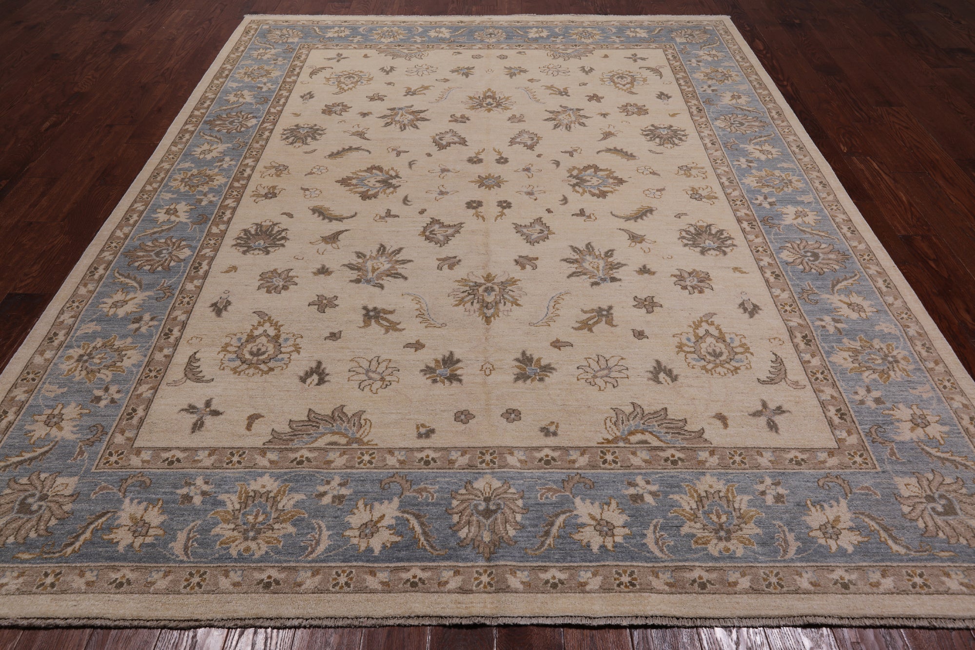 Ivory Persian Hand Knotted Wool Area Rug - 8' 2" X 9' 10"