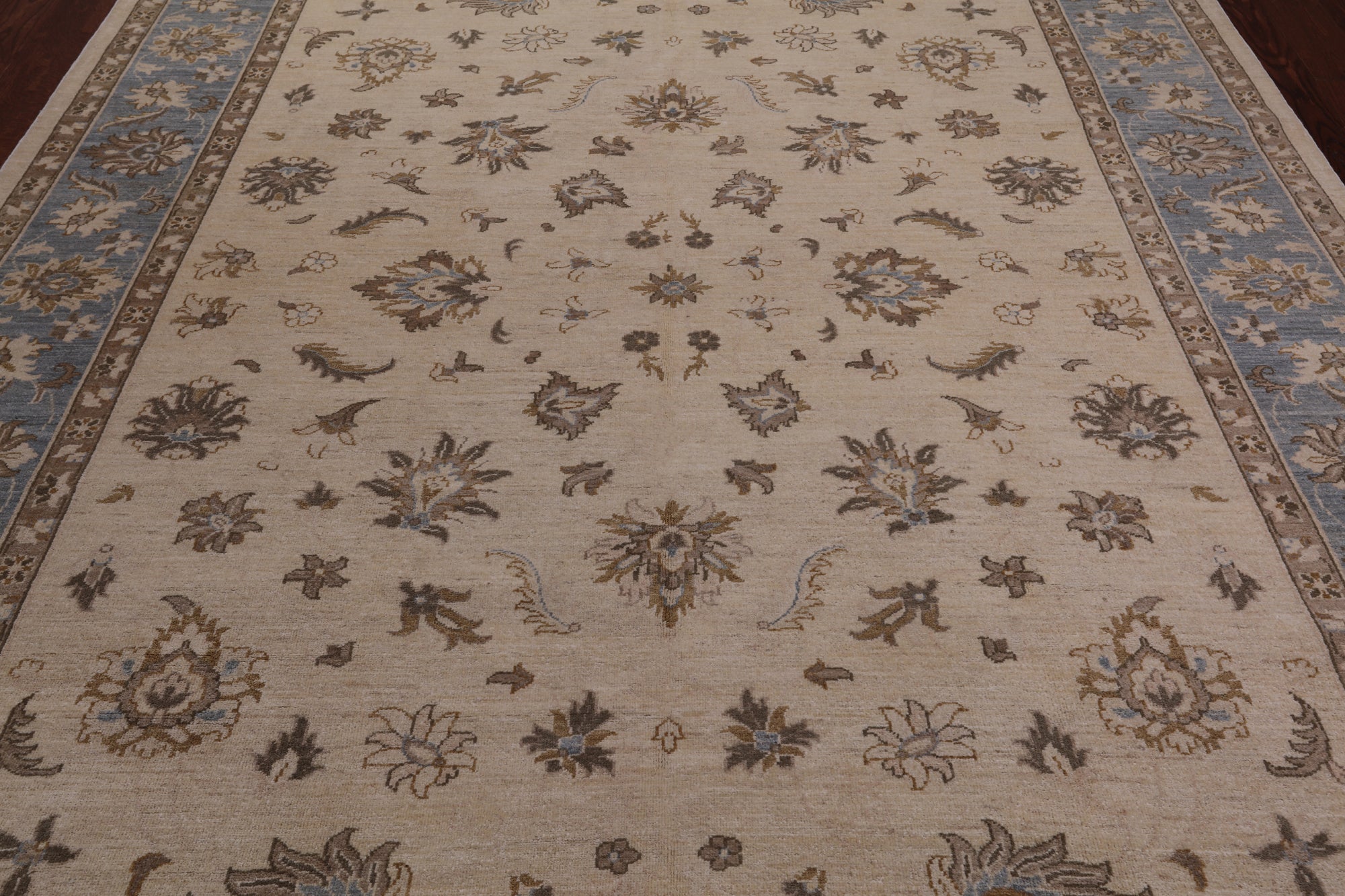 Ivory Persian Hand Knotted Wool Area Rug - 8' 2" X 9' 10"