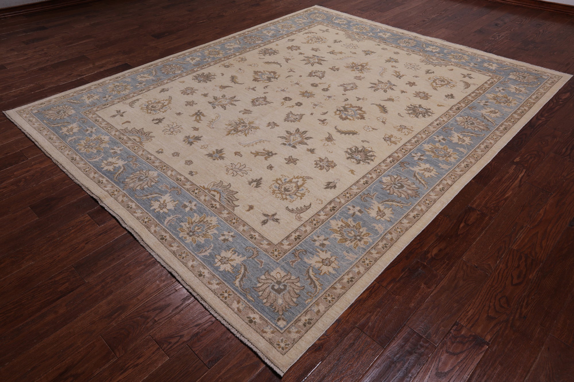 Ivory Persian Hand Knotted Wool Area Rug - 8' 2" X 9' 10"