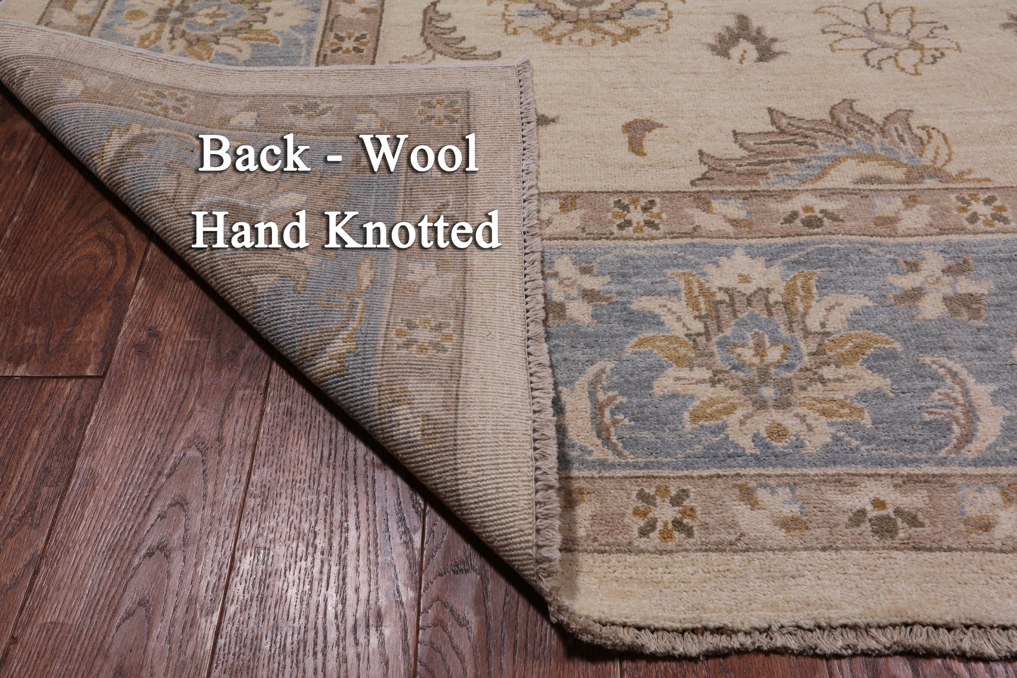 Ivory Persian Hand Knotted Wool Area Rug - 8' 2" X 9' 10"