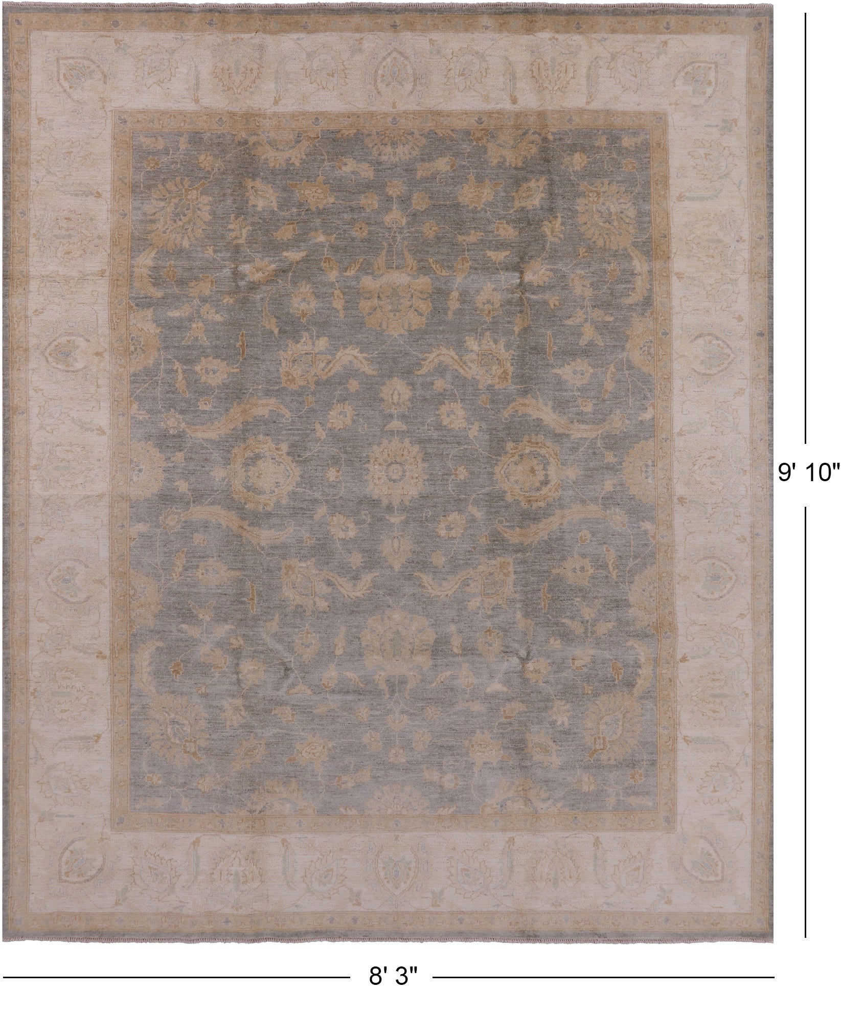 Persian Hand Knotted Wool Area Rug - 8' 3" X 9' 10" - Golden Nile