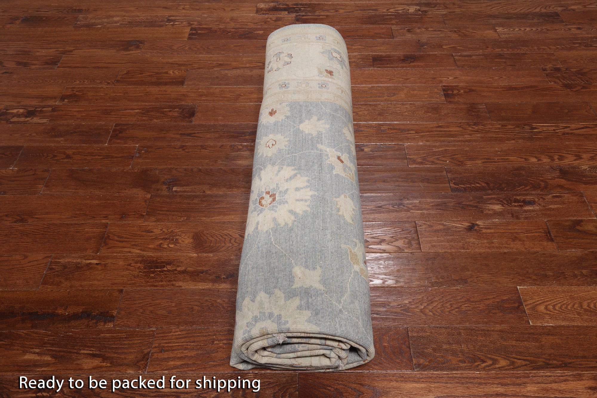 Grey Turkish Oushak Handmade Wool Rug - 8' 10" X 12' 1"