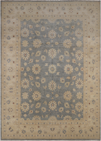 Grey Turkish Oushak Handmade Wool Rug - 8' 10" X 12' 1"