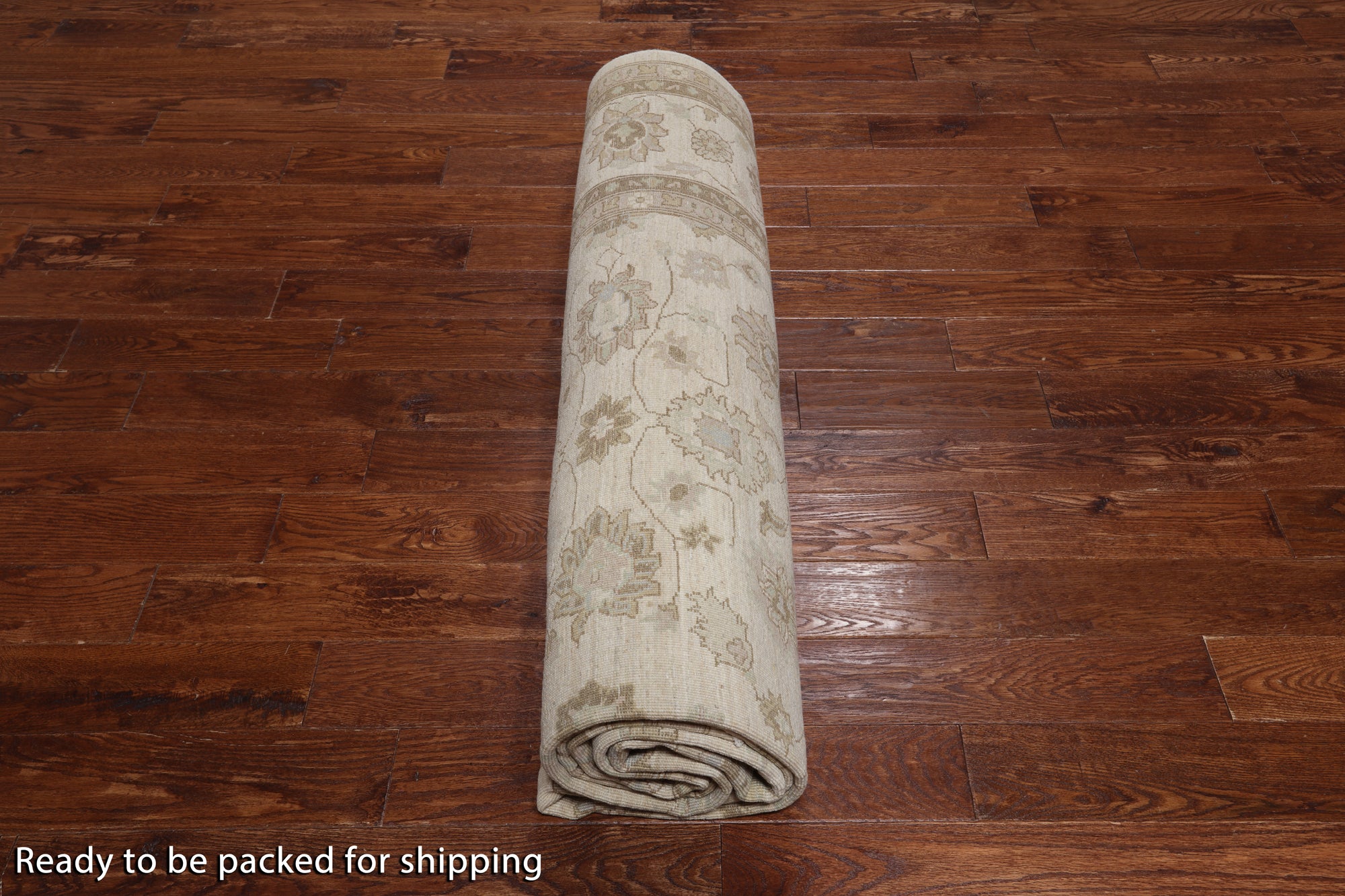 Ivory Turkish Oushak Hand Knotted Wool Area Rug - 9' 2" X 11' 10"