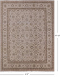 Ivory Turkish Oushak Hand Knotted Wool Area Rug - 9' 2" X 11' 10" - Golden Nile