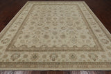 Ivory Turkish Oushak Hand Knotted Wool Area Rug - 9' 2" X 11' 10"