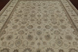 Ivory Turkish Oushak Hand Knotted Wool Area Rug - 9' 2" X 11' 10"