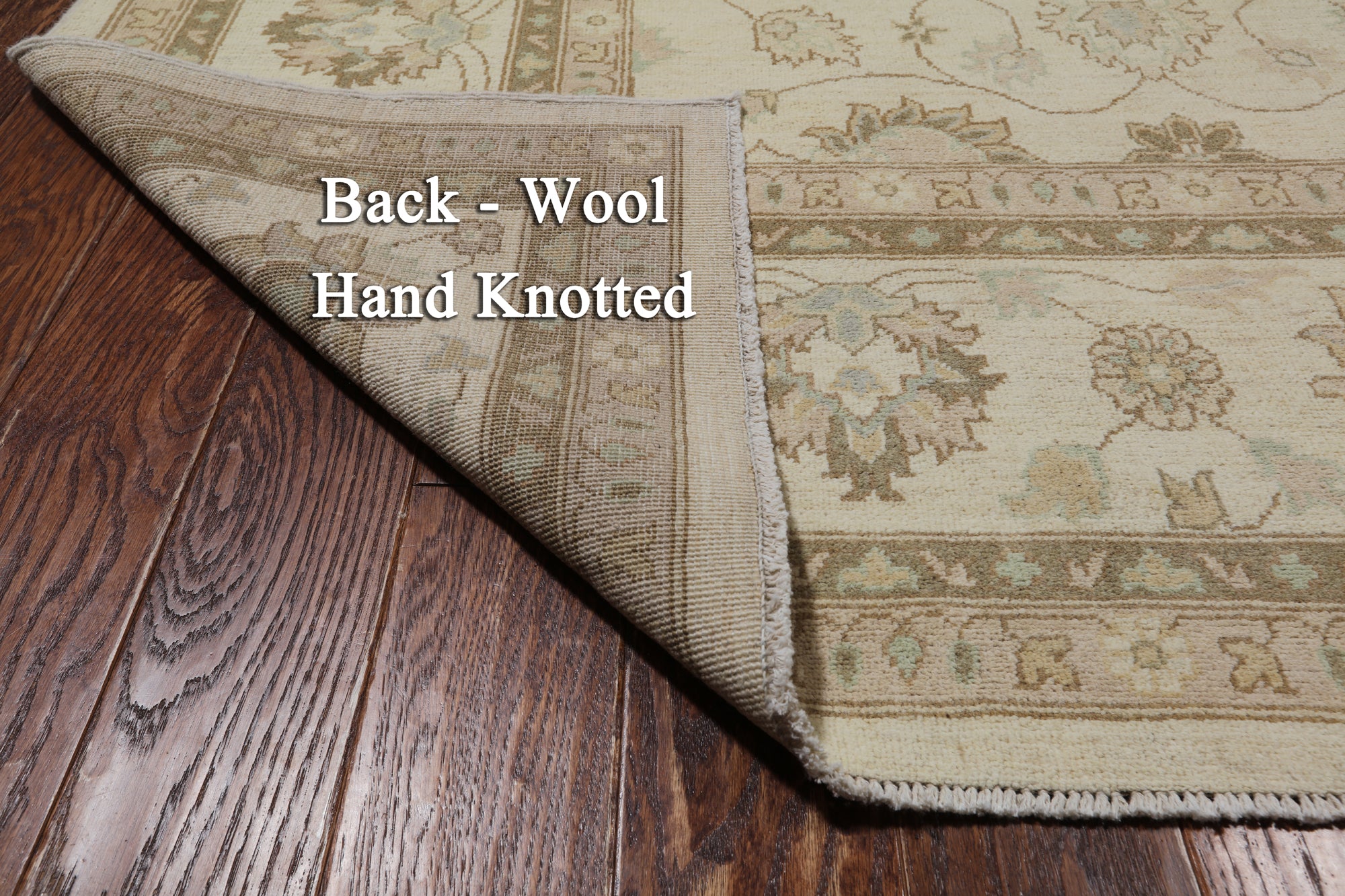 Ivory Turkish Oushak Hand Knotted Wool Area Rug - 9' 2" X 11' 10"