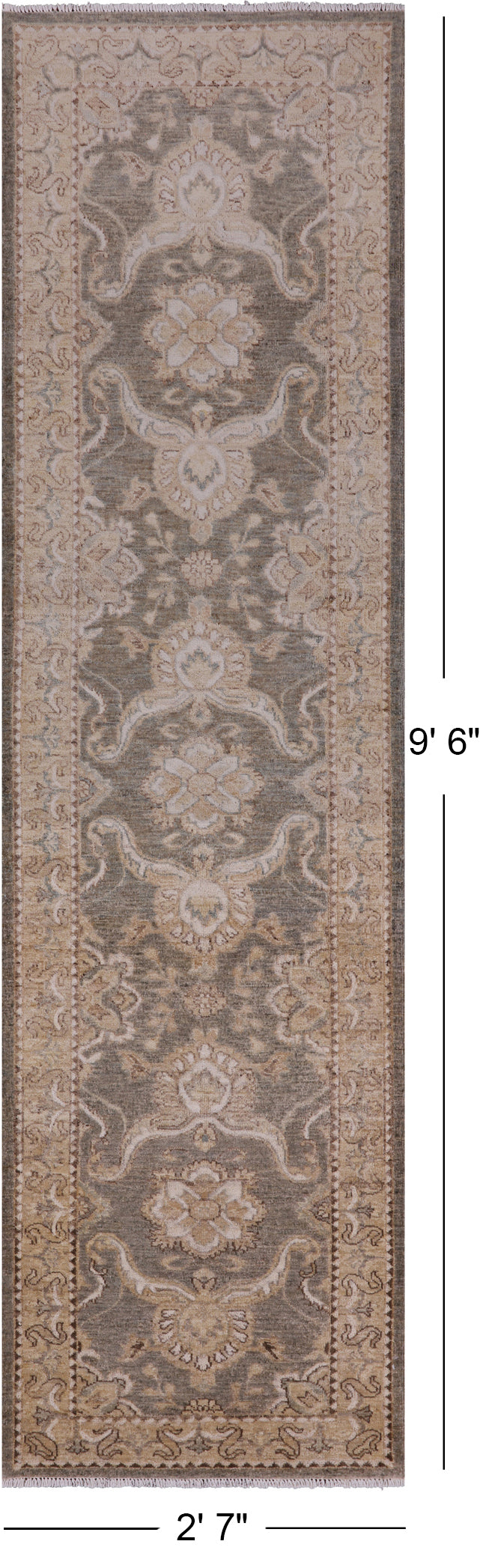Peshawar Handmade Wool Runner Rug - 2' 7" X 9' 6" - Golden Nile