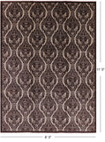 Brown William Morris Hand Knotted Wool Rug - 8' 3" X 11' 5" - Golden Nile