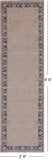 Ivory Peshawar Hand Knotted Runner Rug - 2' 8" X 9' 6" - Golden Nile