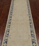Ivory Peshawar Hand Knotted Runner Rug - 2' 8" X 9' 6"