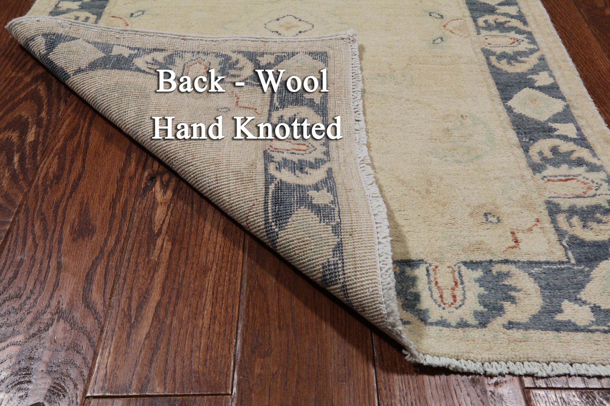 Ivory Peshawar Hand Knotted Runner Rug - 2' 8" X 9' 6"