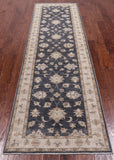 Grey Turkish Oushak Handmade Wool Runner Rug - 2' 8" X 9' 7"